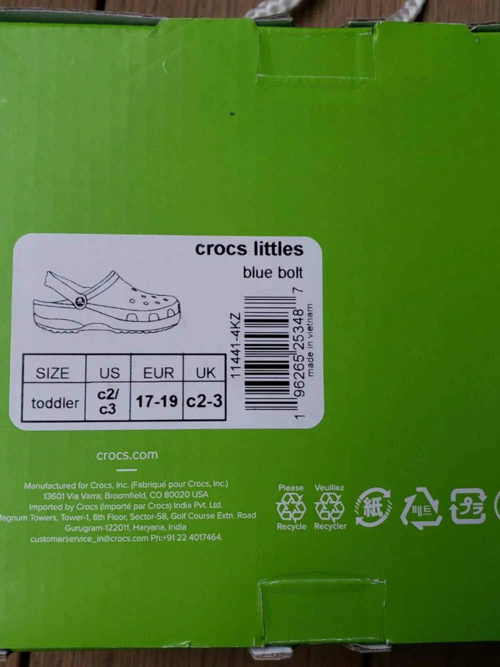 BNWT - IOB Crocs Little Clog - Blue Bolt (C2 - C3) CROCS